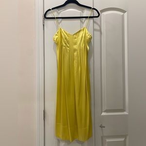Yellow silk slip dress nwt